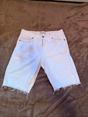 Men's White Denim Cutoff Shorts - Casual Summer Staple